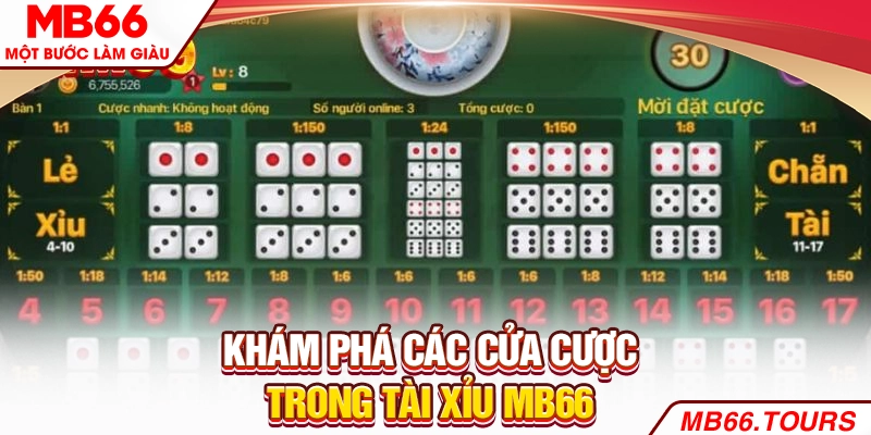 Khám phá các cửa cược trong tài xỉu MB66